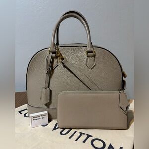 Louis Vuitton Taurillon Parnassea Alma Pm color galet and matching zippy wallet